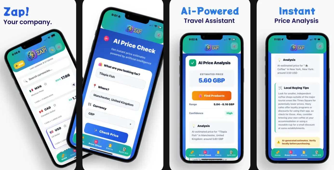 Currency Zap currency converter app with real-time exchange rates