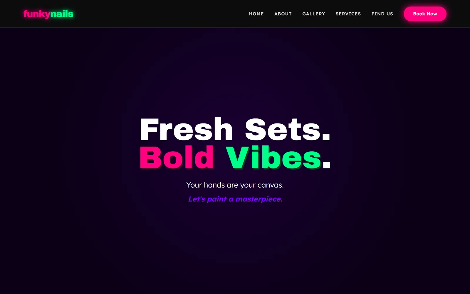Funky Nails E-Commerce Storefront Shopify Web Design