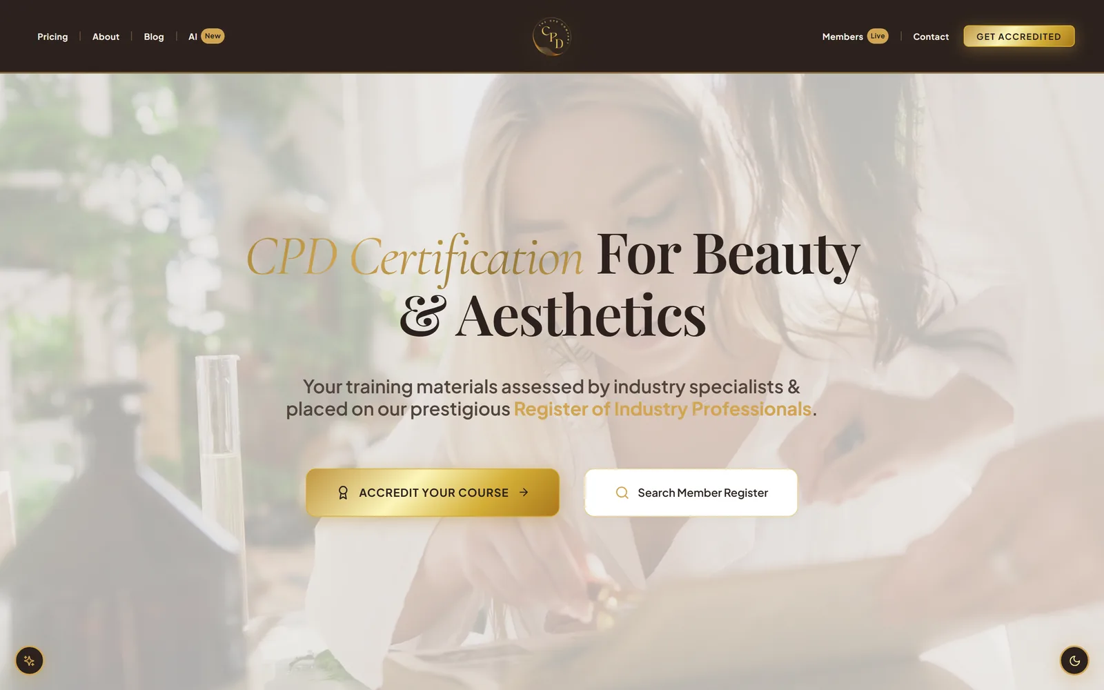 The CPD Company website — CPD certification and accreditation for beauty and aesthetics training